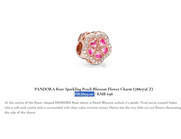 Auth PANDORA *Country Edition RARE* Pink Sparkling Peach Blossom Flower 788079CZ - Picture 1 of 11